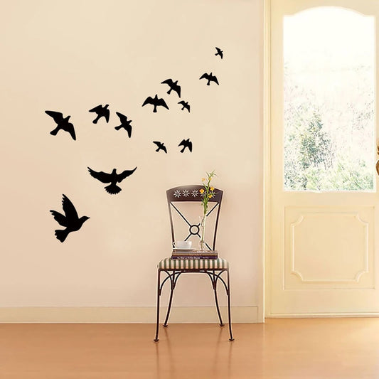 Pack of 12 Flying Birds Beautifull wooden wall Decoration