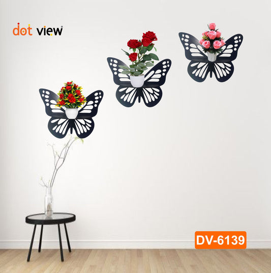 Set of 3 Butterfly Wall Shelves - Home Decor & Room Decoration (8x10 inches) Wooden Wall decor