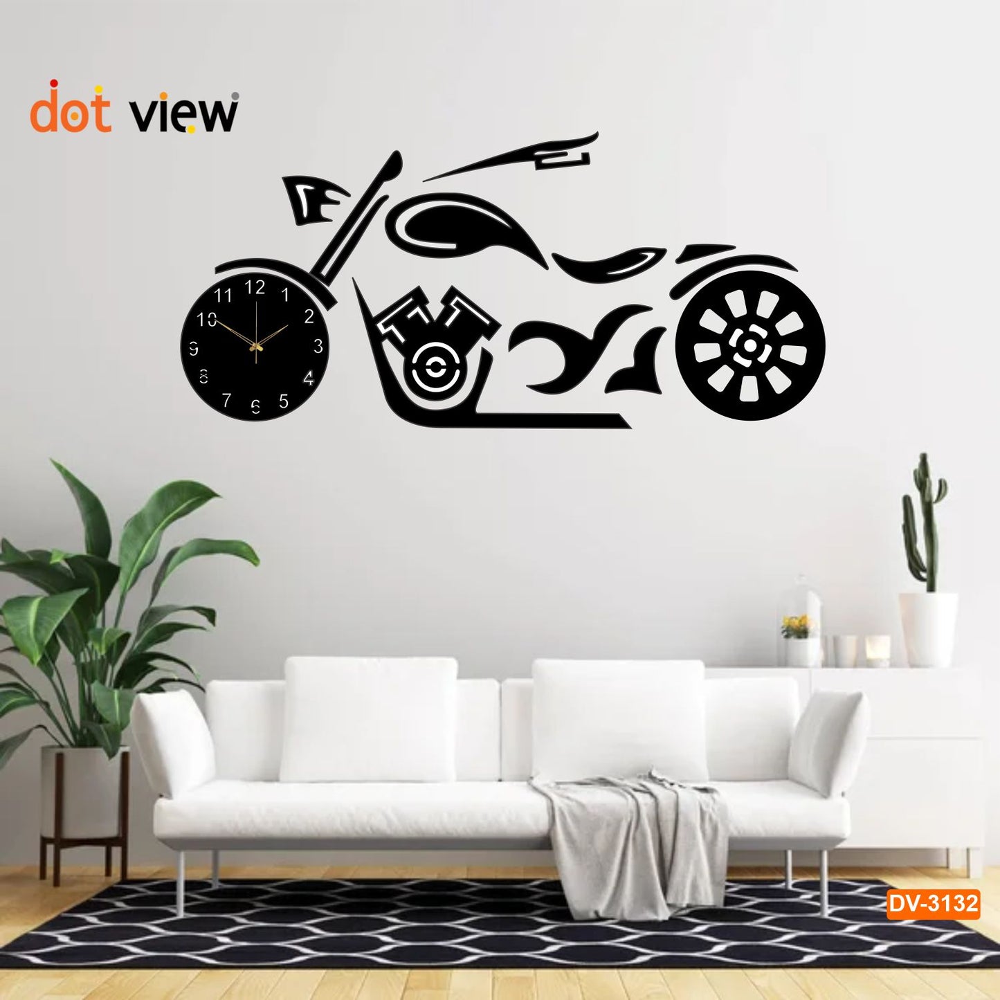 Heavy Bike Style 3D Wooden Wall Clock – Unique Wall Decoration for Home and Office